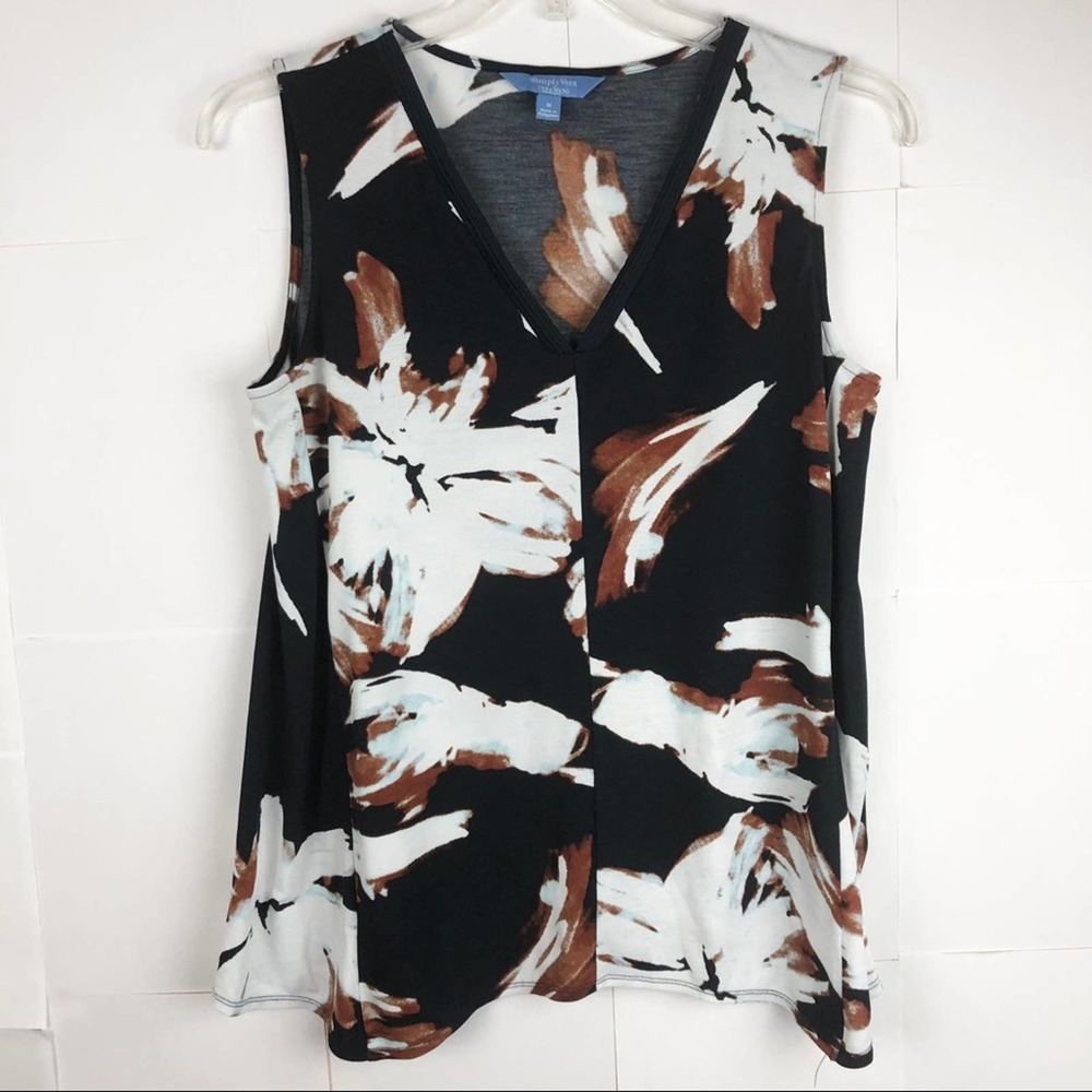 Simply Vera Vera Wang Flower Sleeveless Top Medium